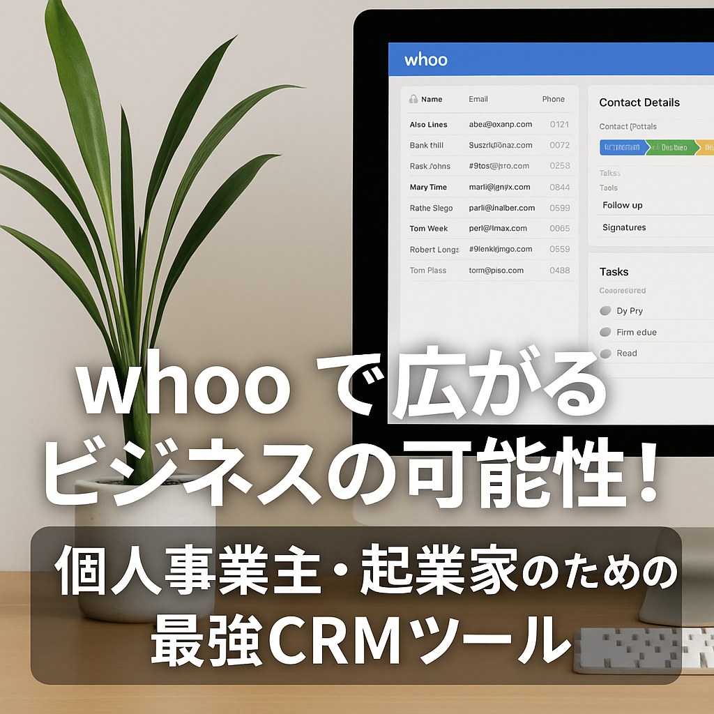 「whoo」で広がるビジネスの可能性！個人事業主・起業家のための最強CRMツール