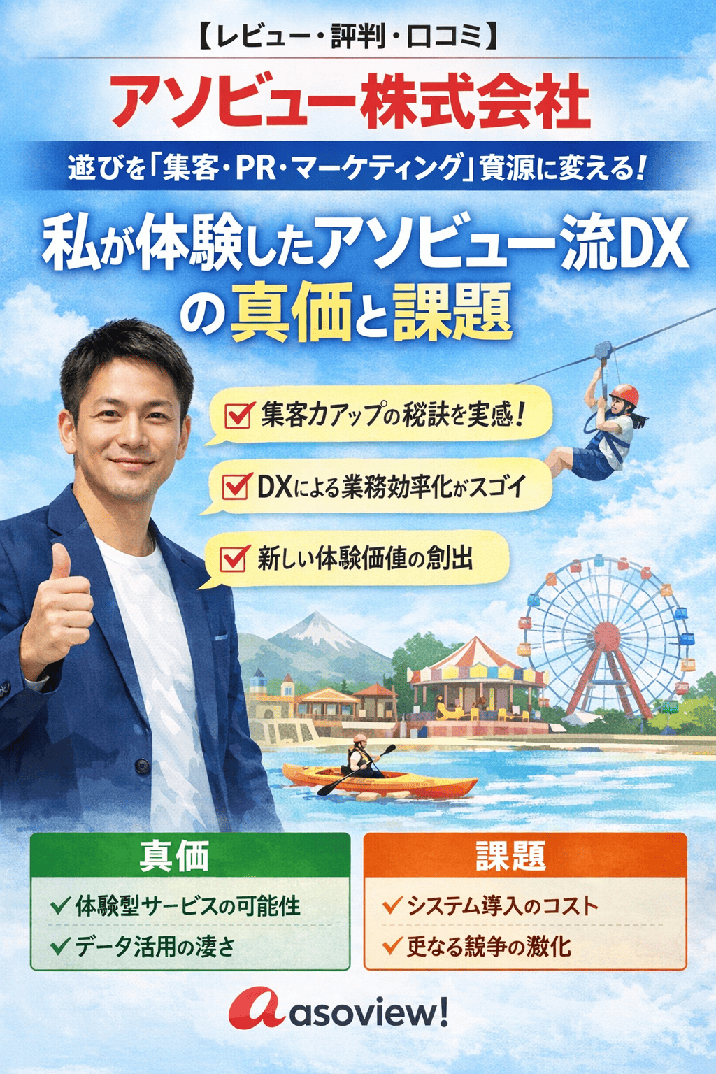 【レビュー・評判・口コミ】アソビュー株式会社 ― 遊びを「集客・PR・マーケティング」資源に変える！私が体験したアソビュー流DXの真価と課題