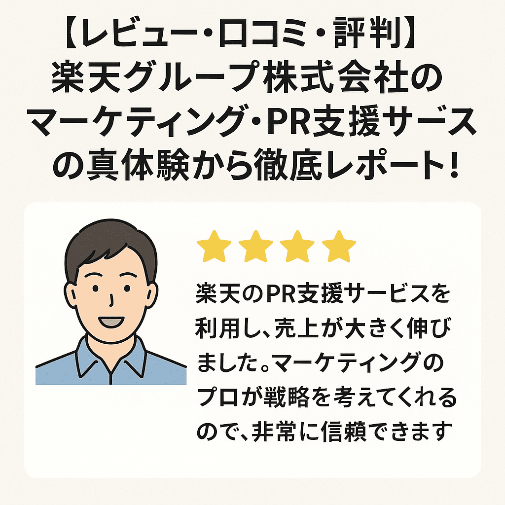 【レビュー・口コミ・評判】楽天グループ株式会社のマーケティング・PR支援サービスの真価とは？実体験から徹底レポート！